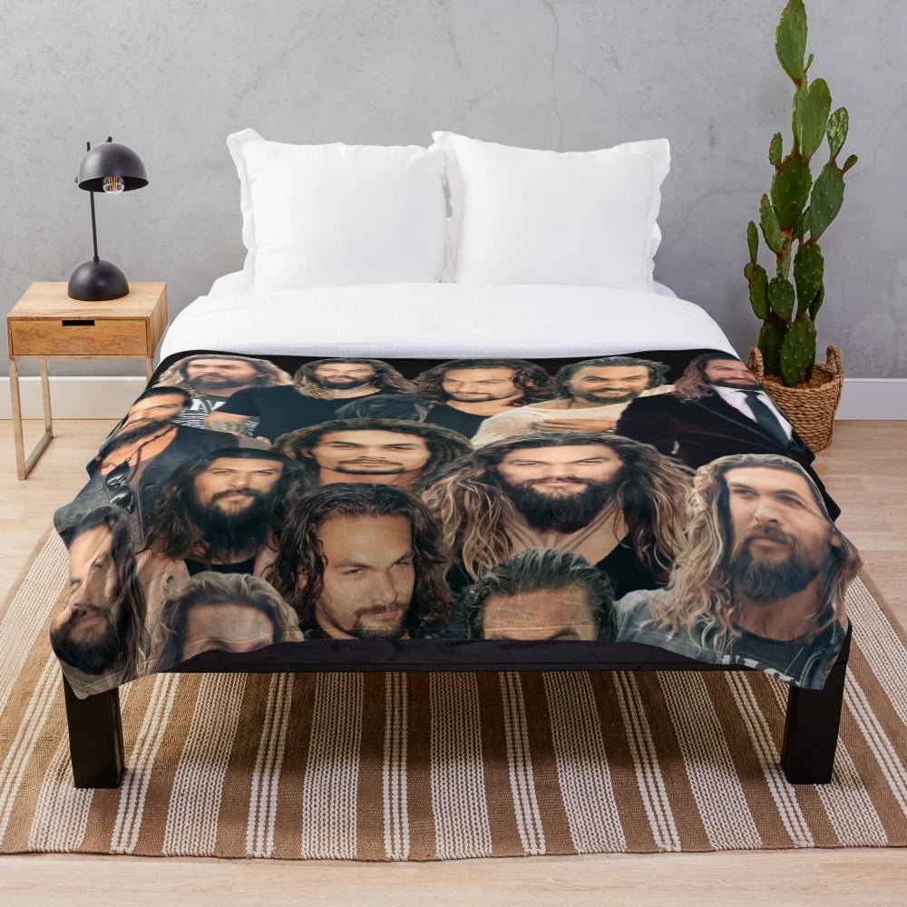 Jason Momoa Collage Plush Blanket