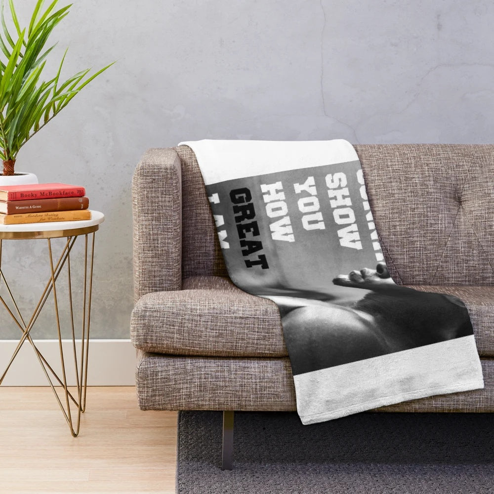 Muhammad Ali inspired plush blanket for boxing and combat sports fans