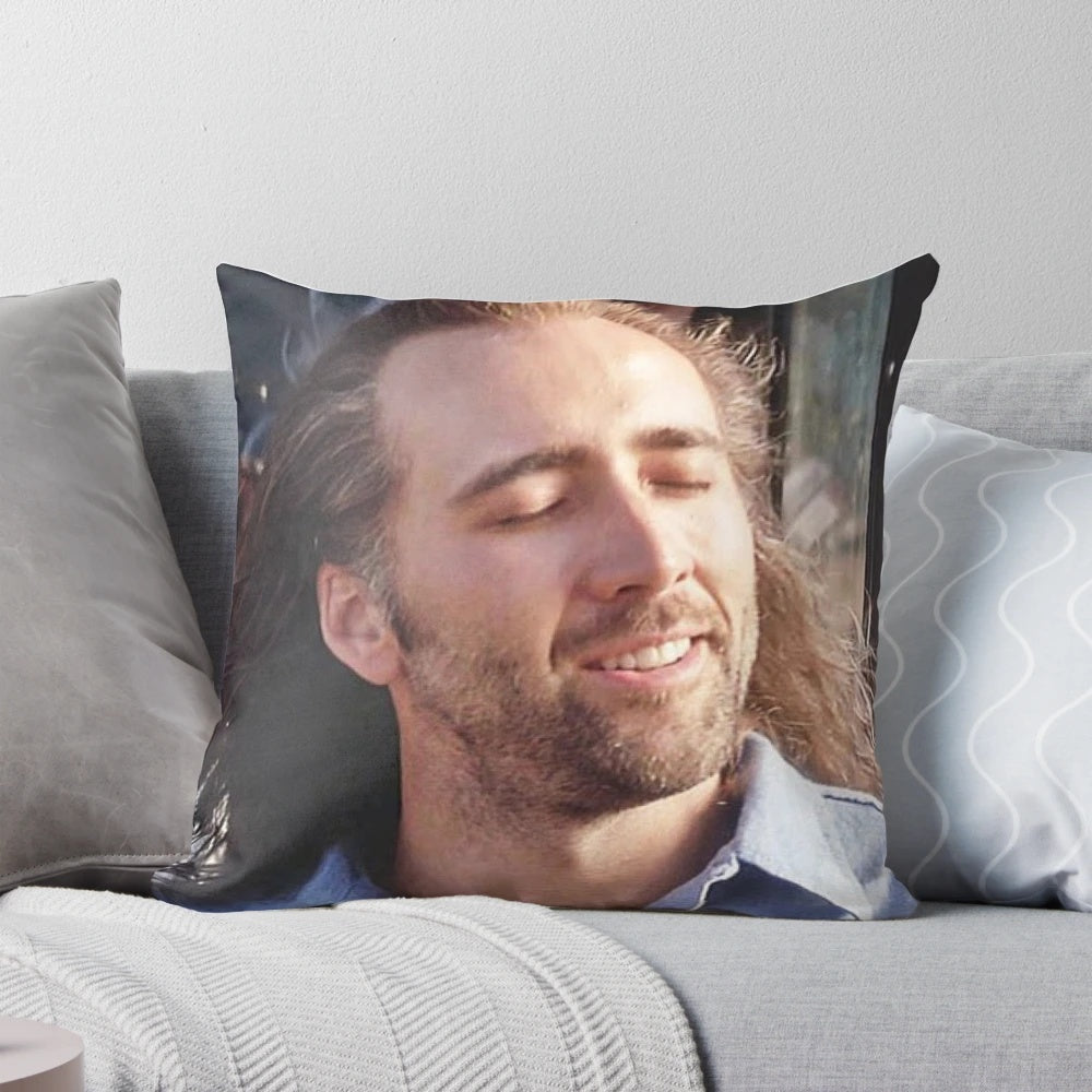 Custom Nicolas Cage inspired decorative pillow