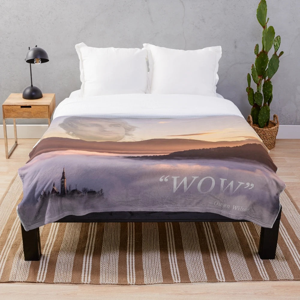 Owen Wilson "Wow" themed plush blanket