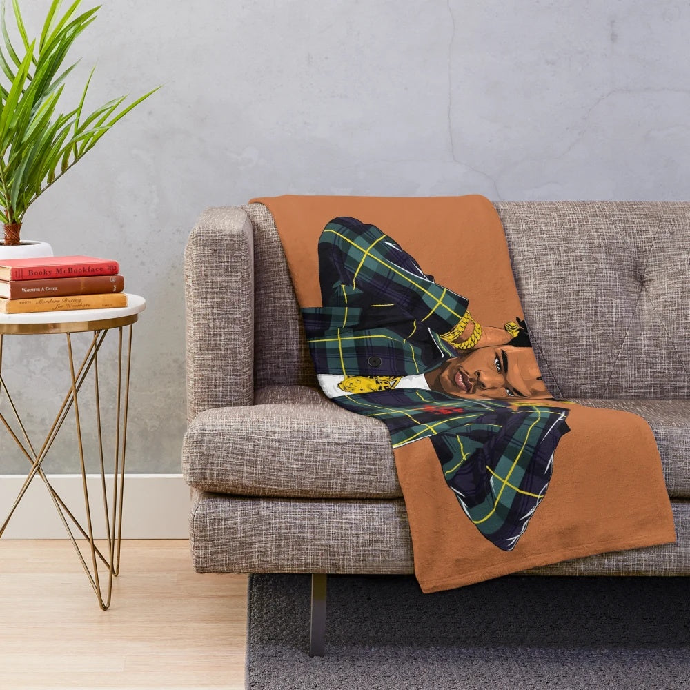 Plush blanket with Lil Baby inspired pop art design