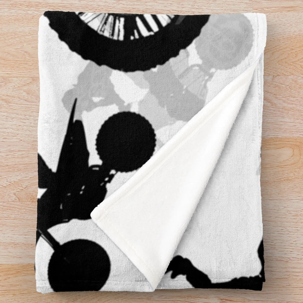 Motocross plush blanket featuring dirt bike riders in action