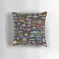 Soft, plush pillow featuring a vibrant roller coaster design