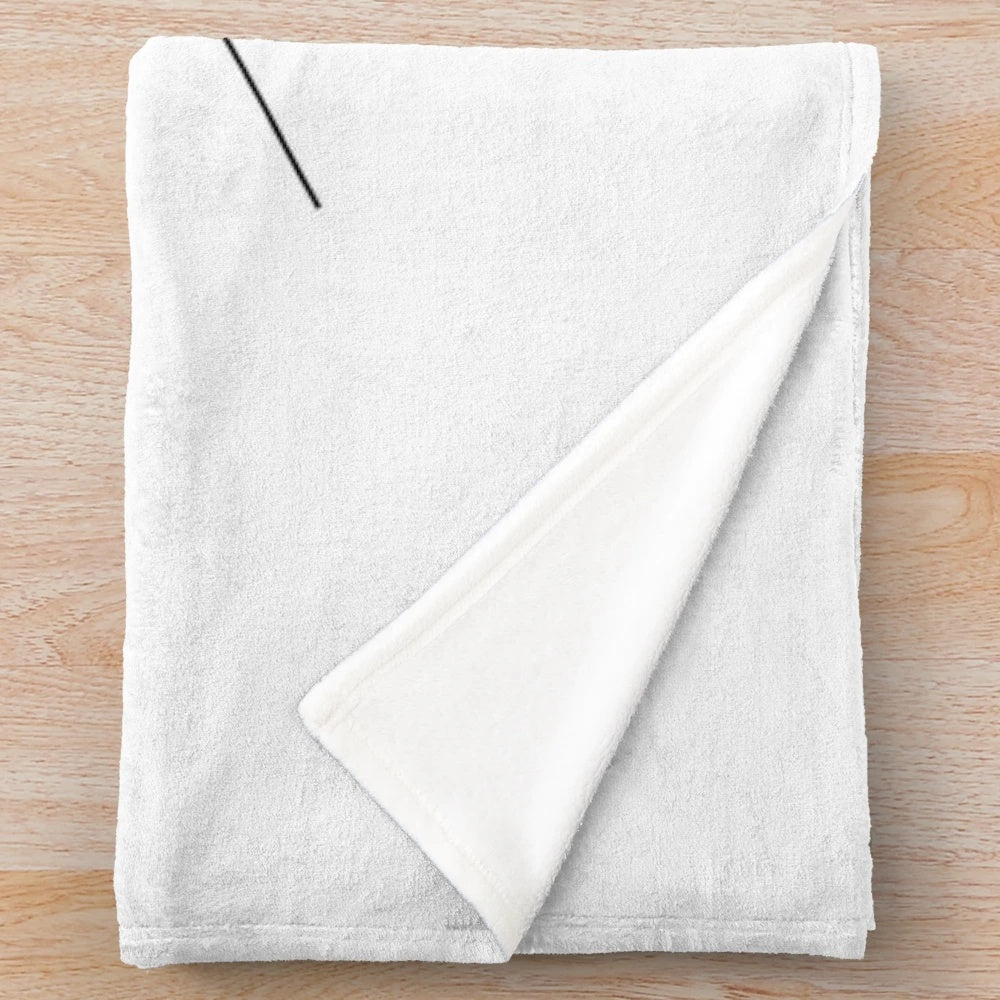 Plush blanket featuring an existentialist quote and a music-inspired design