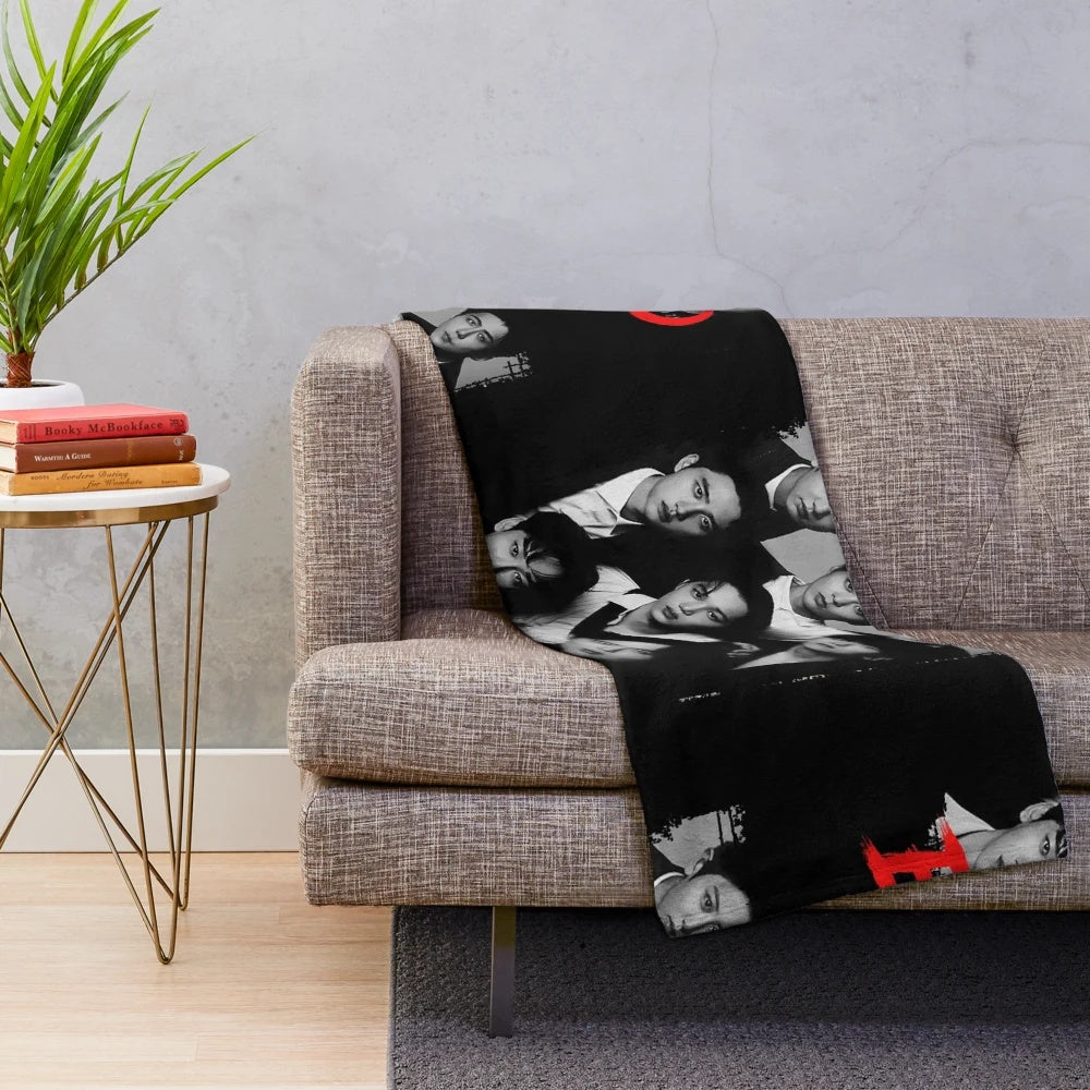EXO kpop group members plush blanket with black and white RGB color design