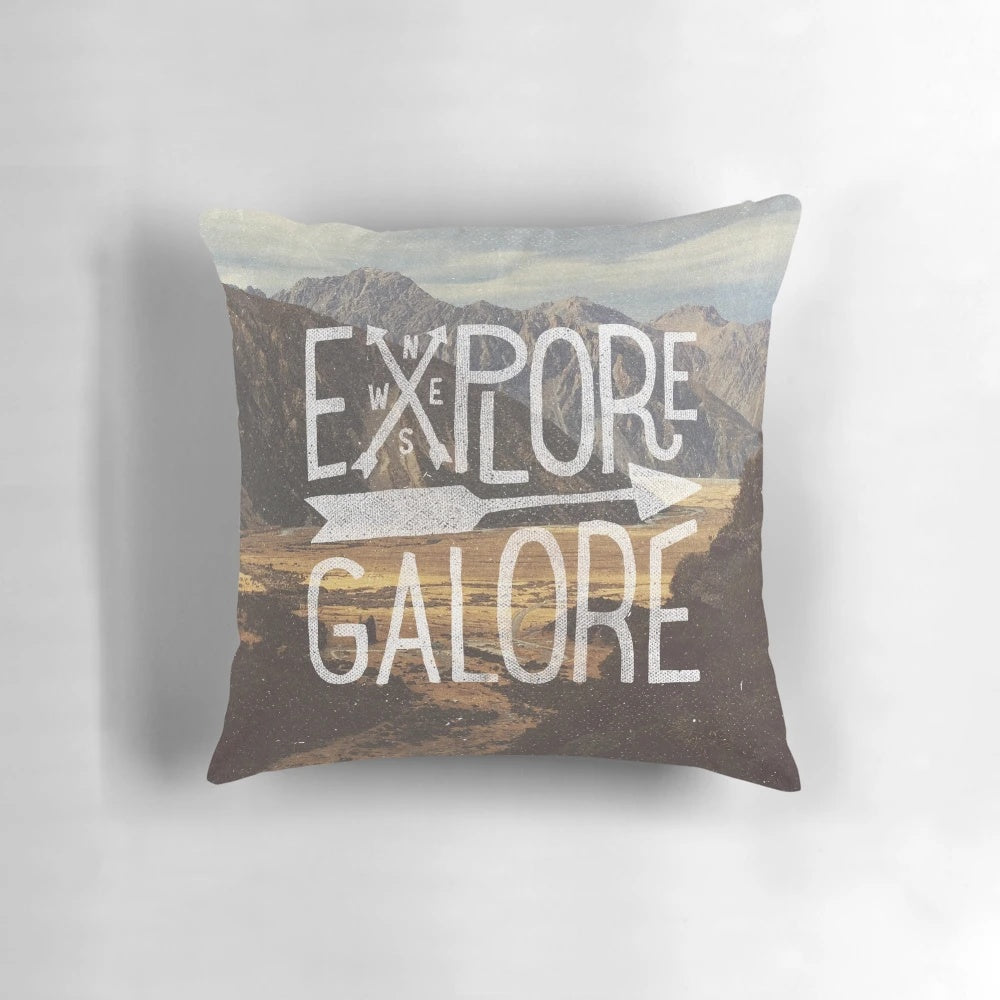 Explore Galore Pillow featuring nature and mountain landscapes of New Zealand