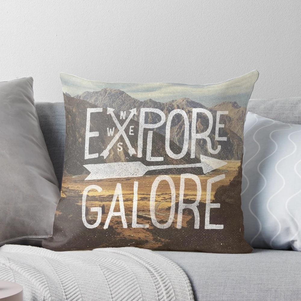 Explore Galore Pillow featuring nature and mountain landscapes of New Zealand