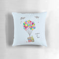 "Up" inspired travel pillow with a house and balloons design