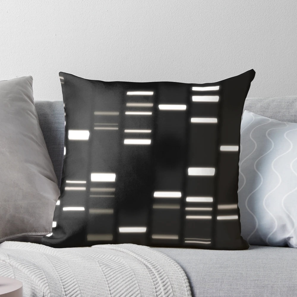 DNA art pillow featuring a minimalist design of the double helix structure