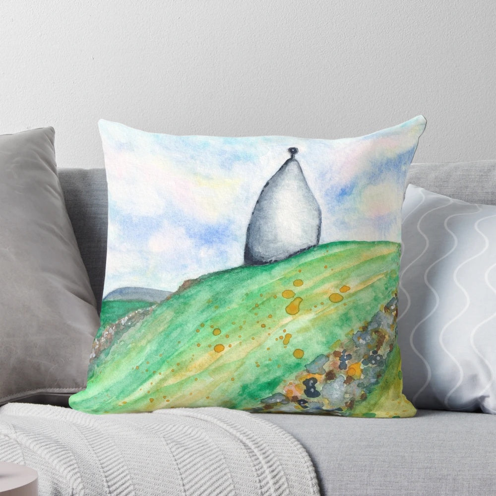 A watercolor painting depicting the iconic White Nancy hill structure nestled in the picturesque Kerridge landscape.