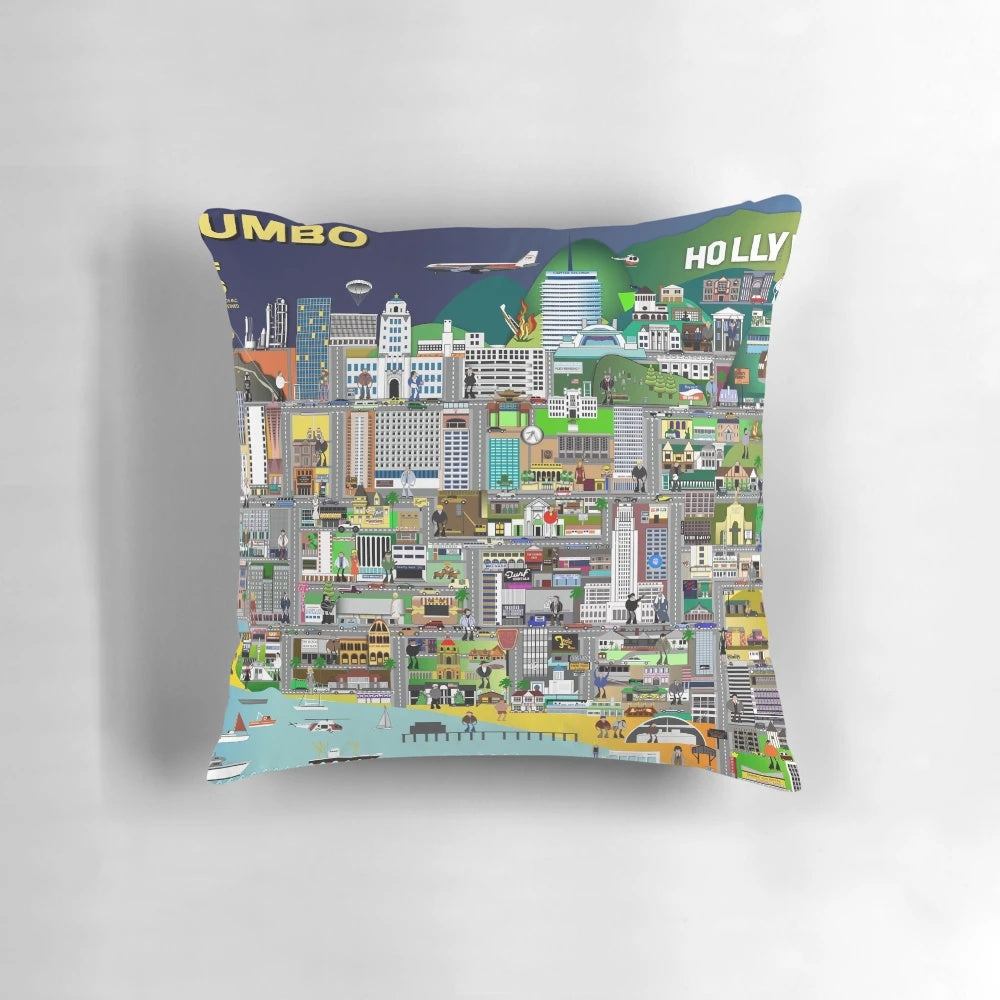 Columbo Los Angeles Pillow featuring the famous detective in the City of Angels