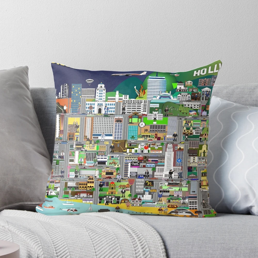 Columbo Los Angeles Pillow featuring the famous detective in the City of Angels