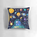 Vibrant and visually stunning space-themed pillow featuring planets, stars, and the Big Bang