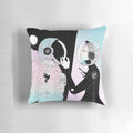 Soft, inviting pillow featuring a space-themed design with planets, stars, and celestial elements.
