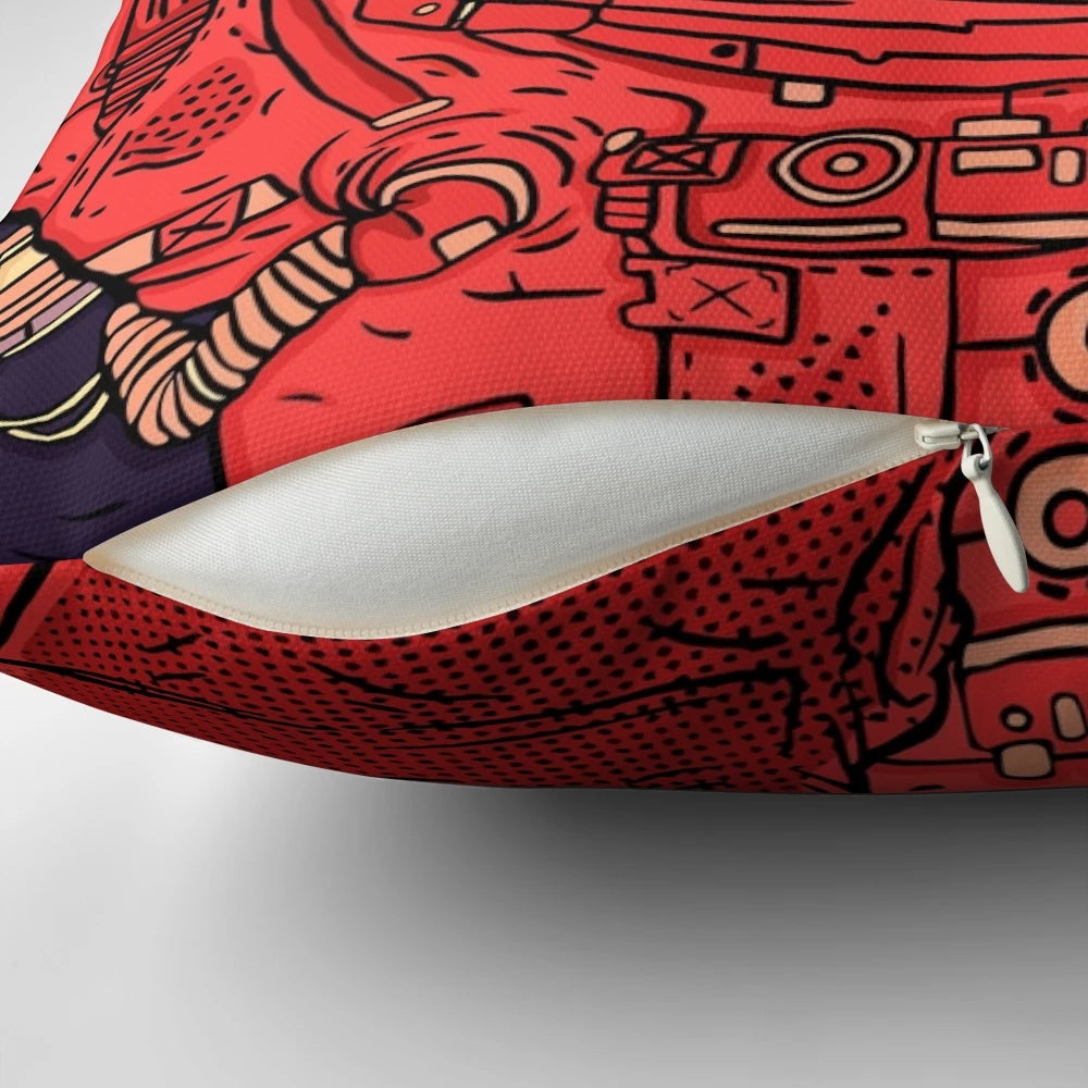 Intergalactic Pillow featuring a digital artwork design of an astronaut in space