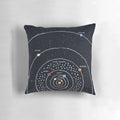 Vibrant solar system diagram printed on a plush pillow
