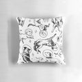Pillow featuring a whimsical pattern of dogs exploring space, astronauts, and the galaxy.