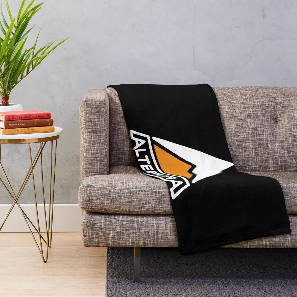 Alterra logo plush blanket for Subnautica fans and gaming enthusiasts