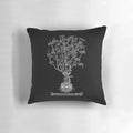 Pillow depicting the evolution of heavy metal music genres, including black metal, death metal, doom metal, and more.