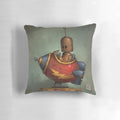 A vintage-inspired robot pillow in a retro-futuristic design, perfect for sci-fi enthusiasts and space geeks.