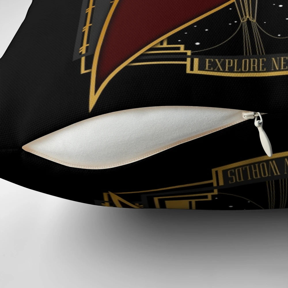 A cozy pillow featuring a vibrant star field and galactic design, perfect for sci-fi enthusiasts