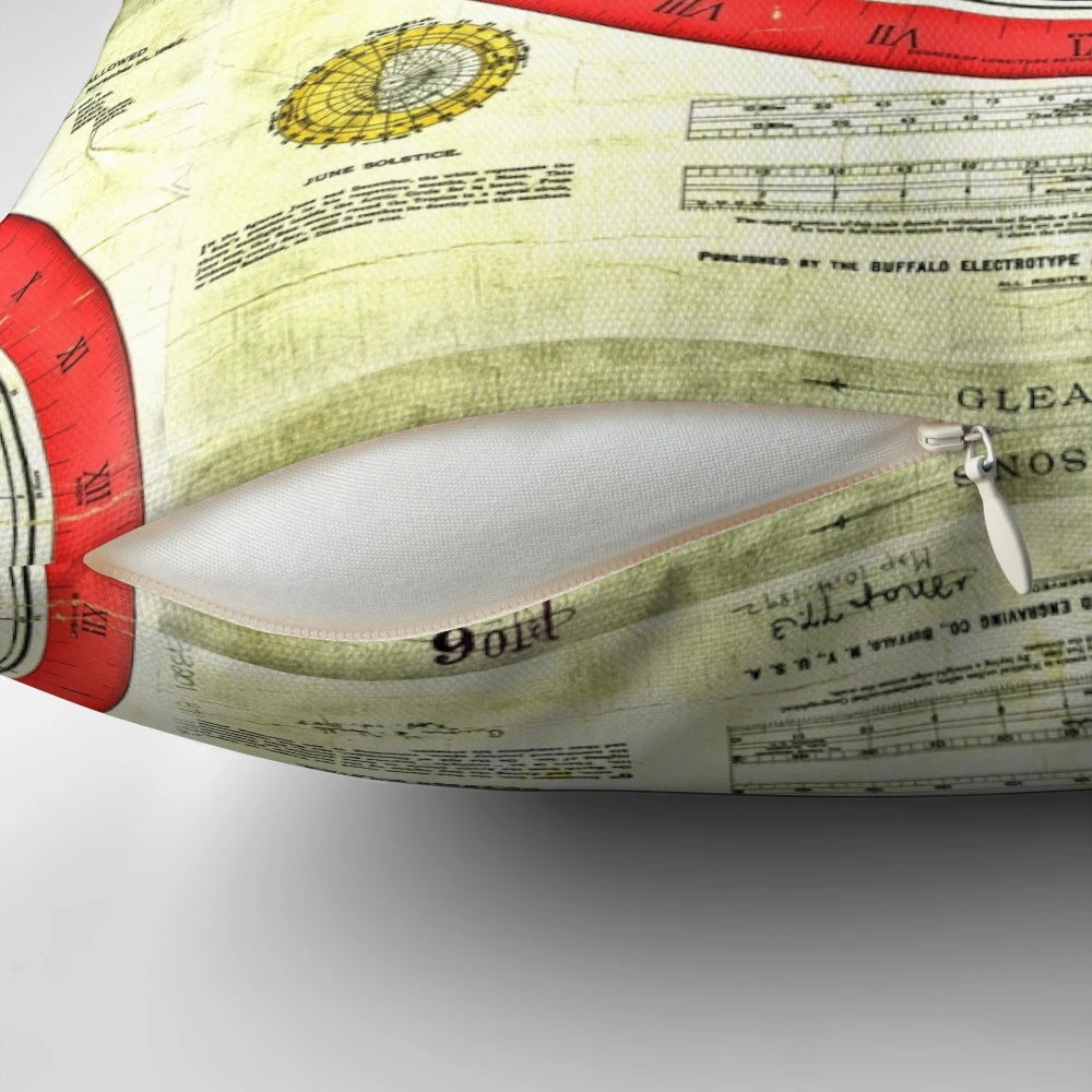 Gleason 1892 Flat Earth Map Printed on a Soft Pillow