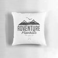 Adventure Awaits Typographic Pillow for Outdoor and Nature Enthusiasts
