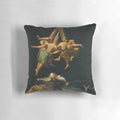 A vintage-style pillow featuring Francisco Goya's iconic painting "The Journey of the Witches," showcasing the artist's masterful romanticism and dark themes.