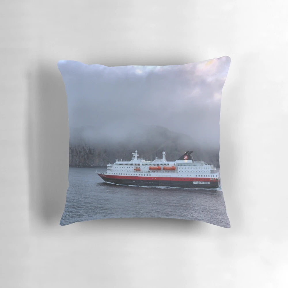 MS Kong Harald, a Hurtigruten cruise ship sailing through the scenic Norwegian fjords