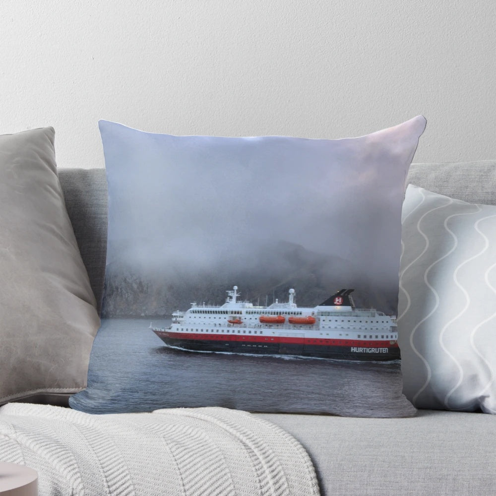 MS Kong Harald, a Hurtigruten cruise ship sailing through the scenic Norwegian fjords
