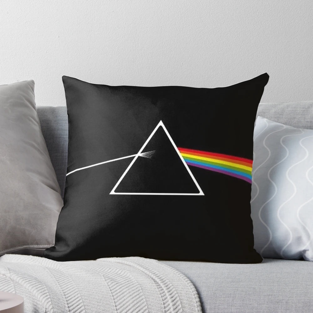 Pillow featuring artwork inspired by Pink Floyd's 'Dark Side of the Moon' album