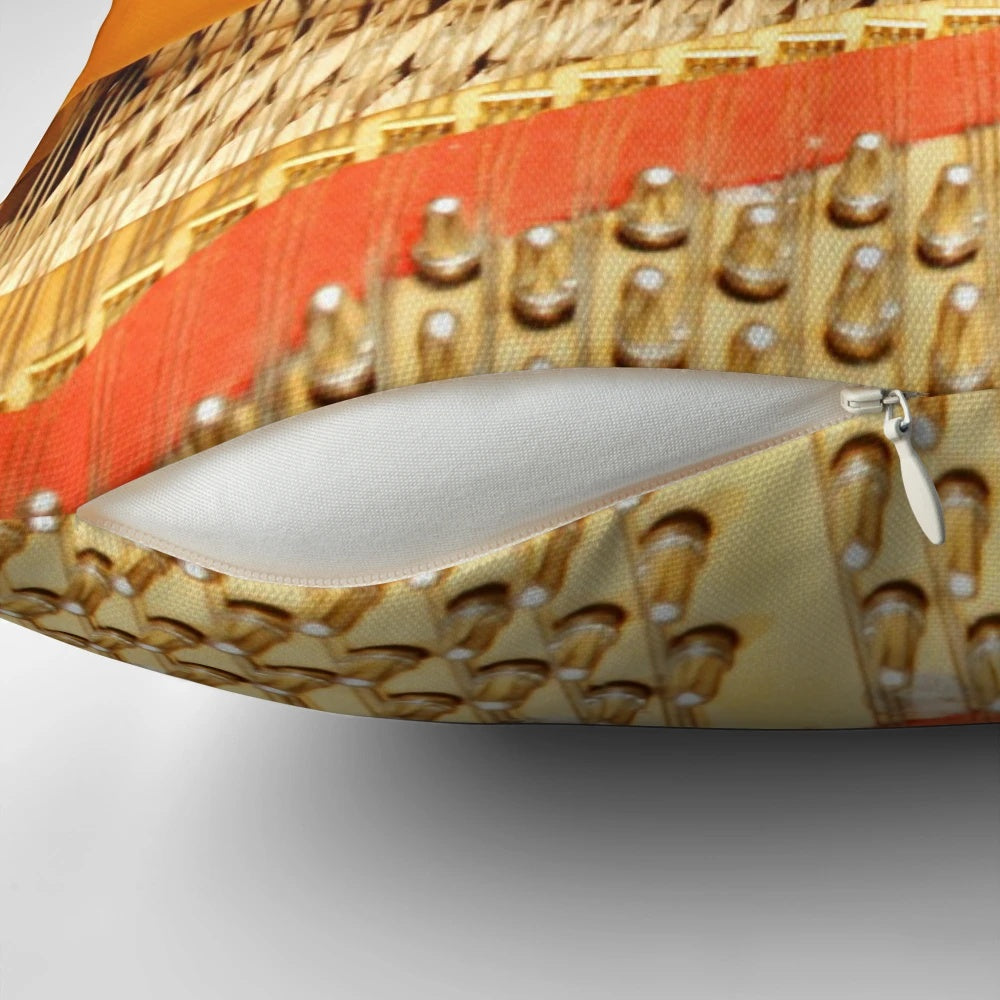 A Steinway concert grand piano with its intricate inner mechanisms and strings displayed on a pillow.