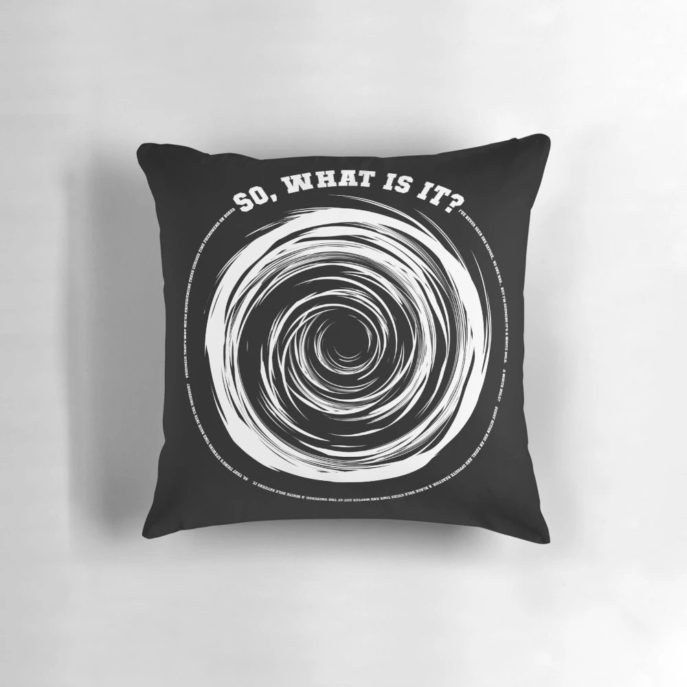 Pillow featuring the iconic white hole from the beloved British sci-fi comedy series Red Dwarf
