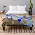 Plush blanket featuring the map from the strategy game Rome Total War