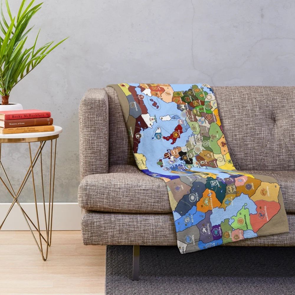Plush blanket featuring the map from the strategy game Rome Total War