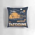 A soft, plush pillow featuring the desert planet Tatooine from the Star Wars universe.