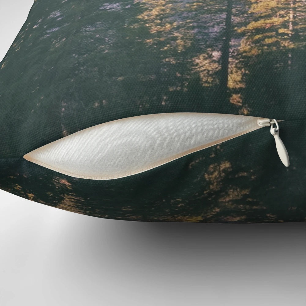 Yosemite Pillow featuring a scenic landscape of the Sierra Nevada mountains and Yosemite National Park in California