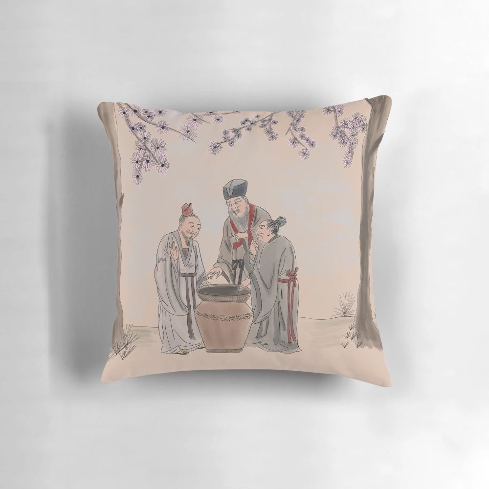 Three Vinegar Tasters, a Chinese cultural painting depicting Confucianism, Buddhism, and Taoism.