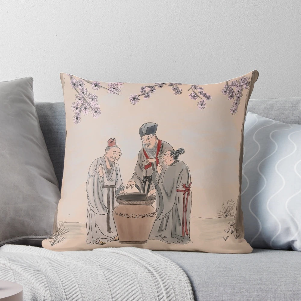 Three Vinegar Tasters, a Chinese cultural painting depicting Confucianism, Buddhism, and Taoism.