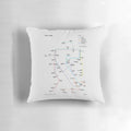 UK Theme Parks Map Pillow, featuring the top amusement parks and roller coasters across the United Kingdom.