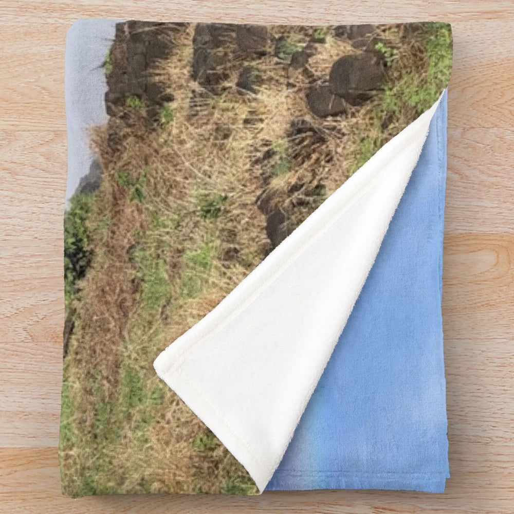 Colorful plush blanket featuring the iconic Victoria Falls in Africa