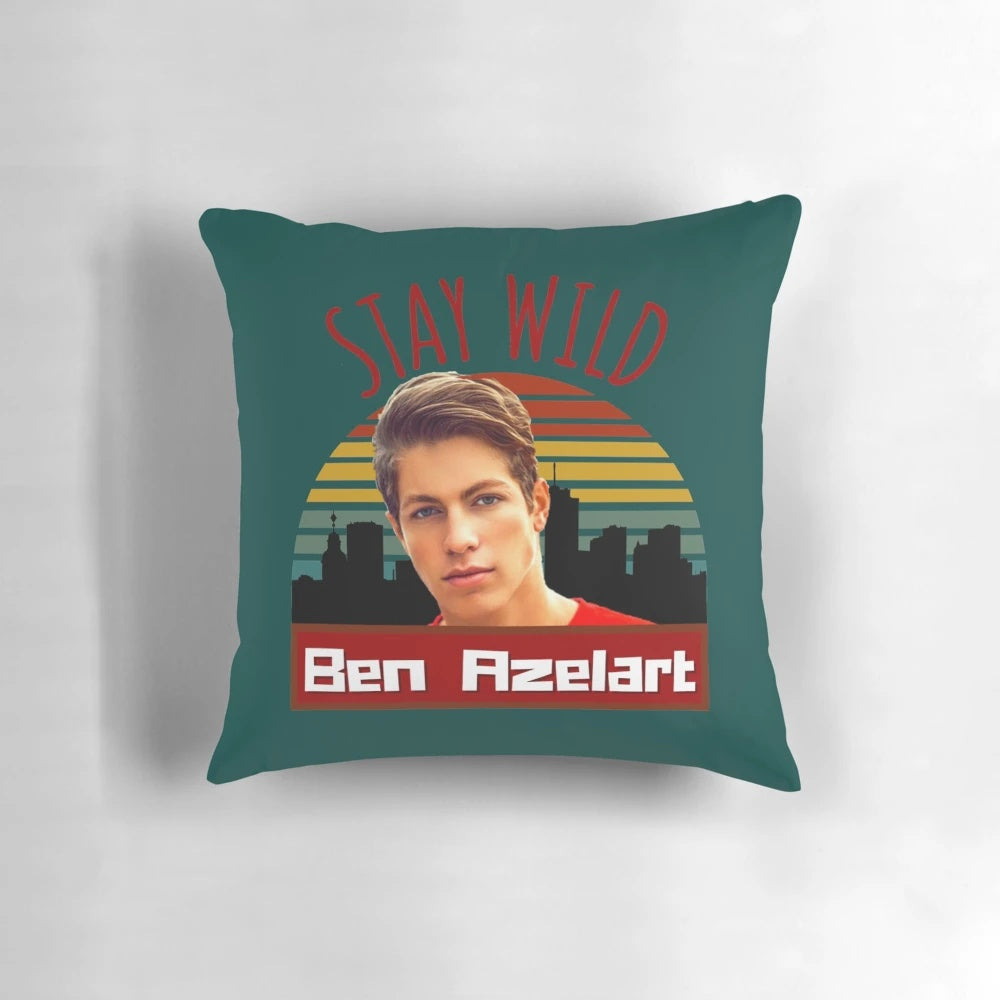 Stay Wild Ben Azelart Pillow featuring the adventurous content creator