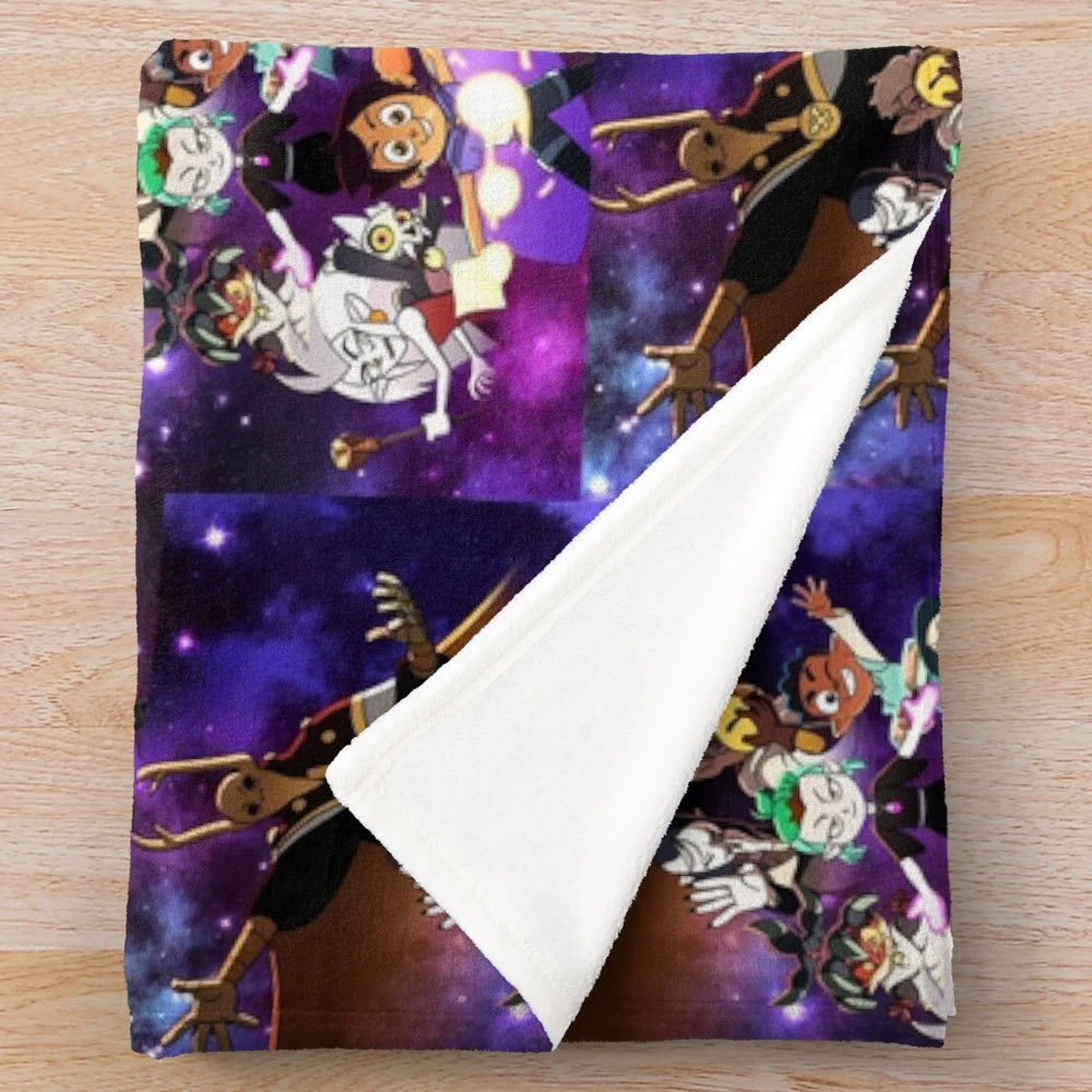The Owl House Plush Blanket featuring fan-favorite characters