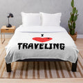 Cozy i love traveling plush blanket for travel and adventure enthusiasts