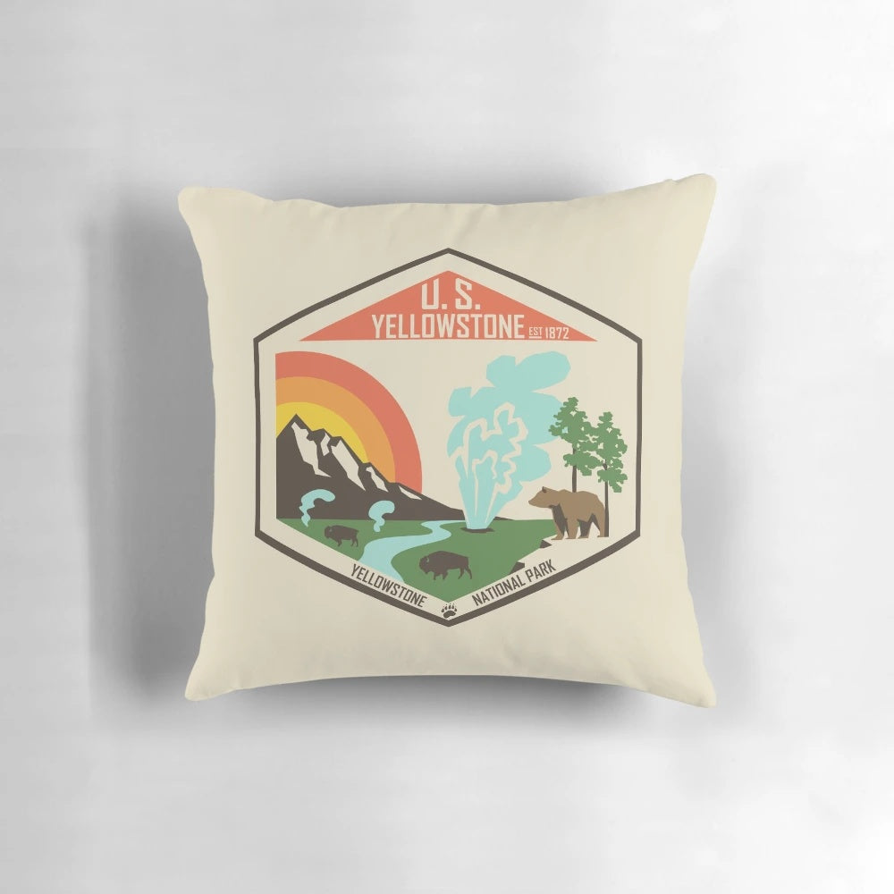 Soft, high-quality pillow featuring the iconic Yellowstone National Park landscape