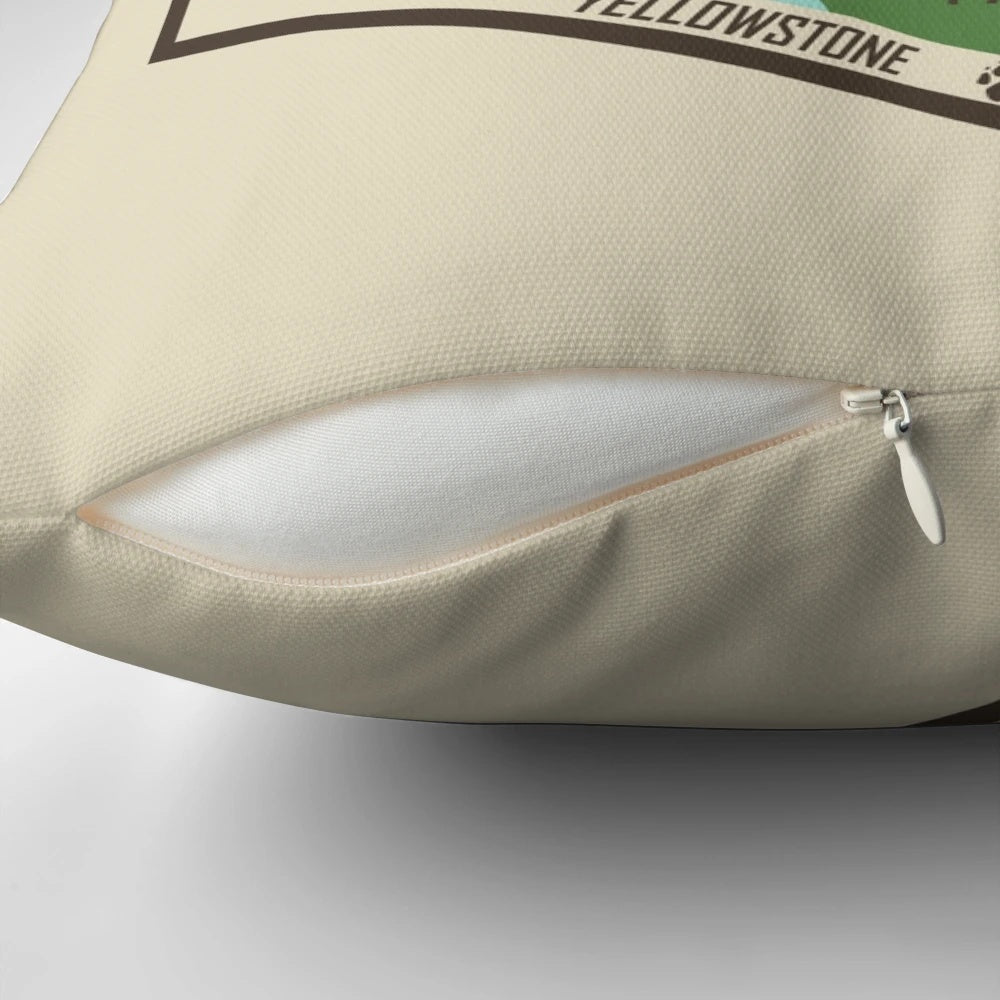 Soft, high-quality pillow featuring the iconic Yellowstone National Park landscape