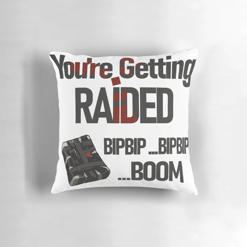 Rust game-inspired explosive pillow with timed detonation feature