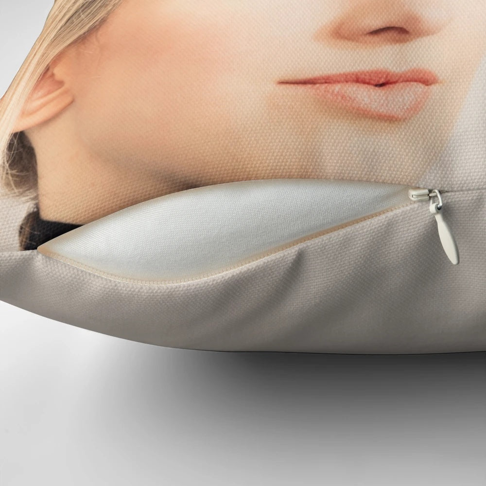 Elizabeth Holmes "Fake It Till You Make It" Pillow, featuring the Theranos logo and references to the business scandal