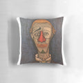 Detailed expressionist painting of a somber, moody clown by renowned French artist Bernard Buffet