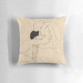 Egon Schiele's famous "Lovers" painting featured on a cozy, high-quality pillow for Valentine's Day and home decor.